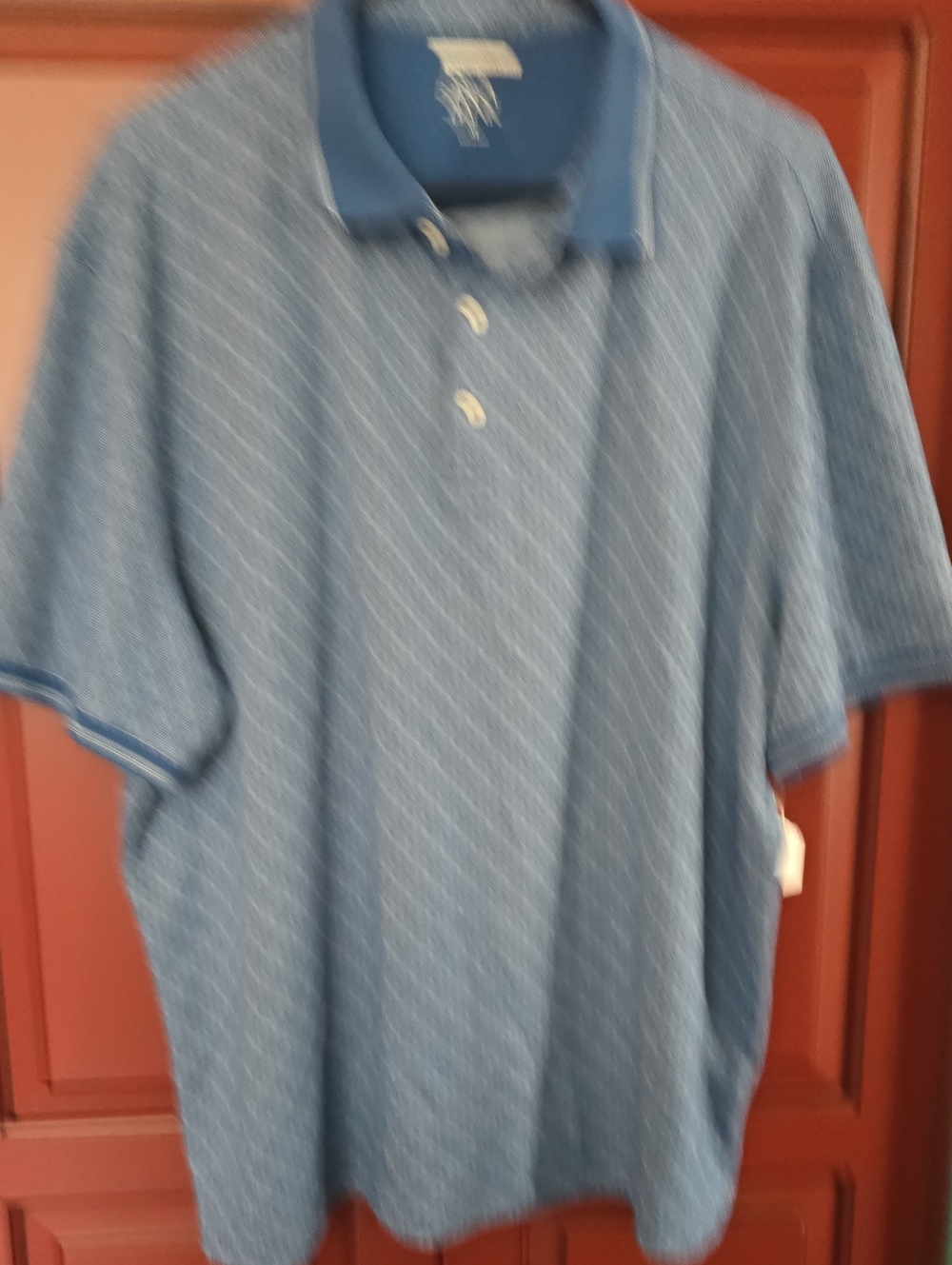 Jos. A. Bank Men's Blue Short Sleeve Polo with Contrast Collar